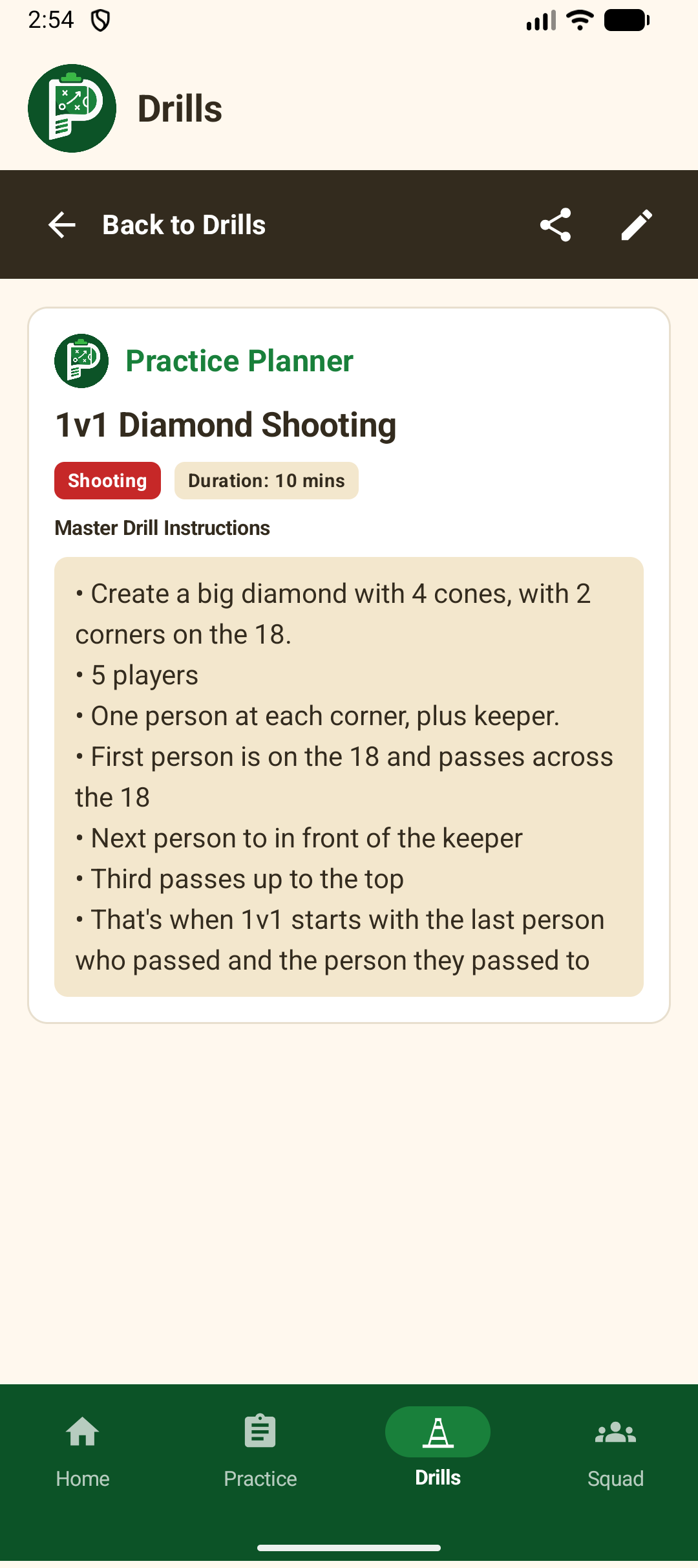Drill Detail Preview Screen