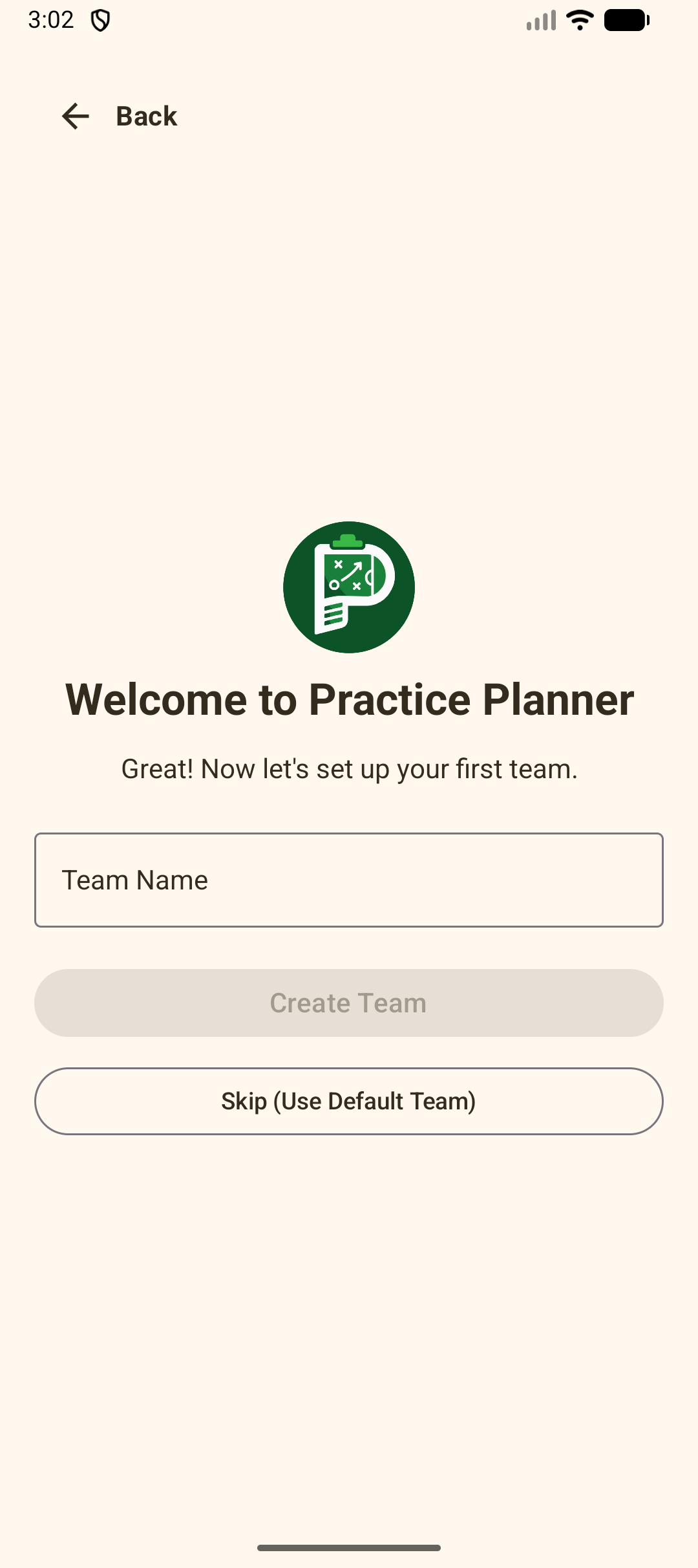 Onboarding Step 2 - Team Creation