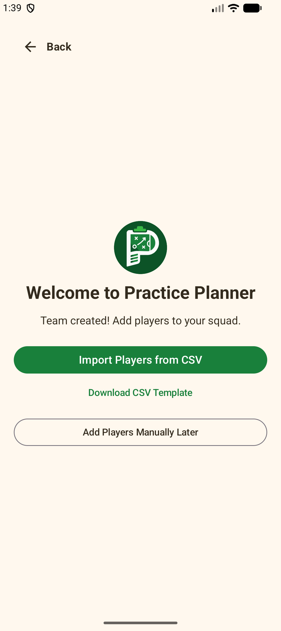 Onboarding Step 3 - Squad Import