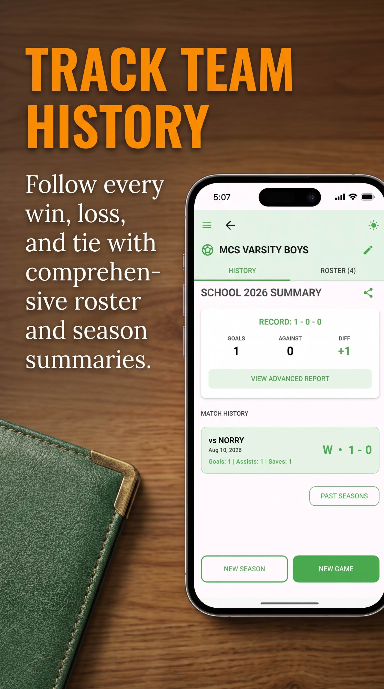 Stat Saver Season TEAM ANALYSIS Your Team's Season Hub