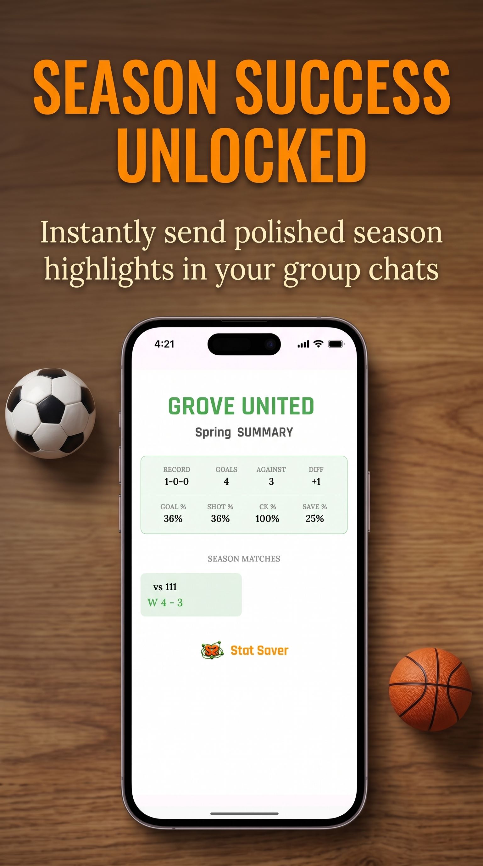 Stat Saver SHARED SEASON CARD Clean Season Statistics